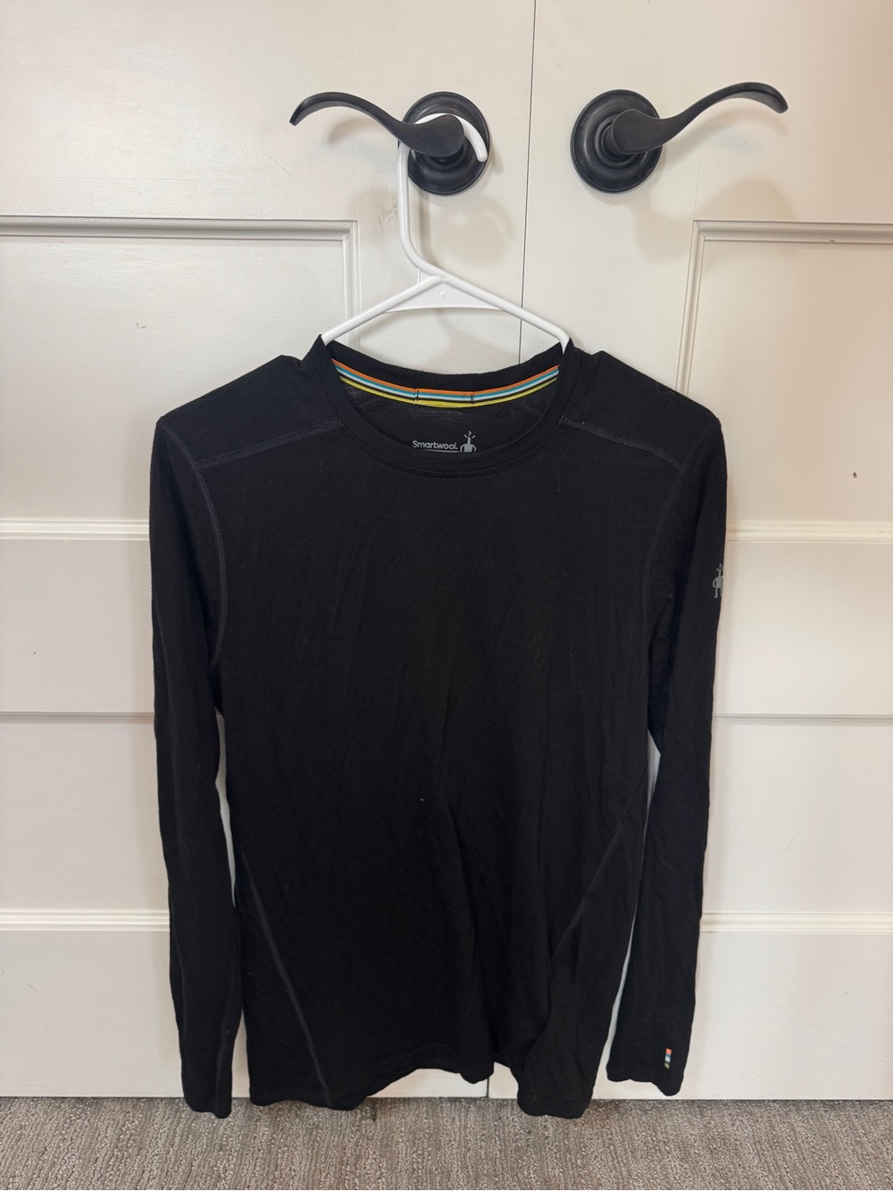 Smartwool Men’s Black Long-Sleeve Crew Base Layer Top
